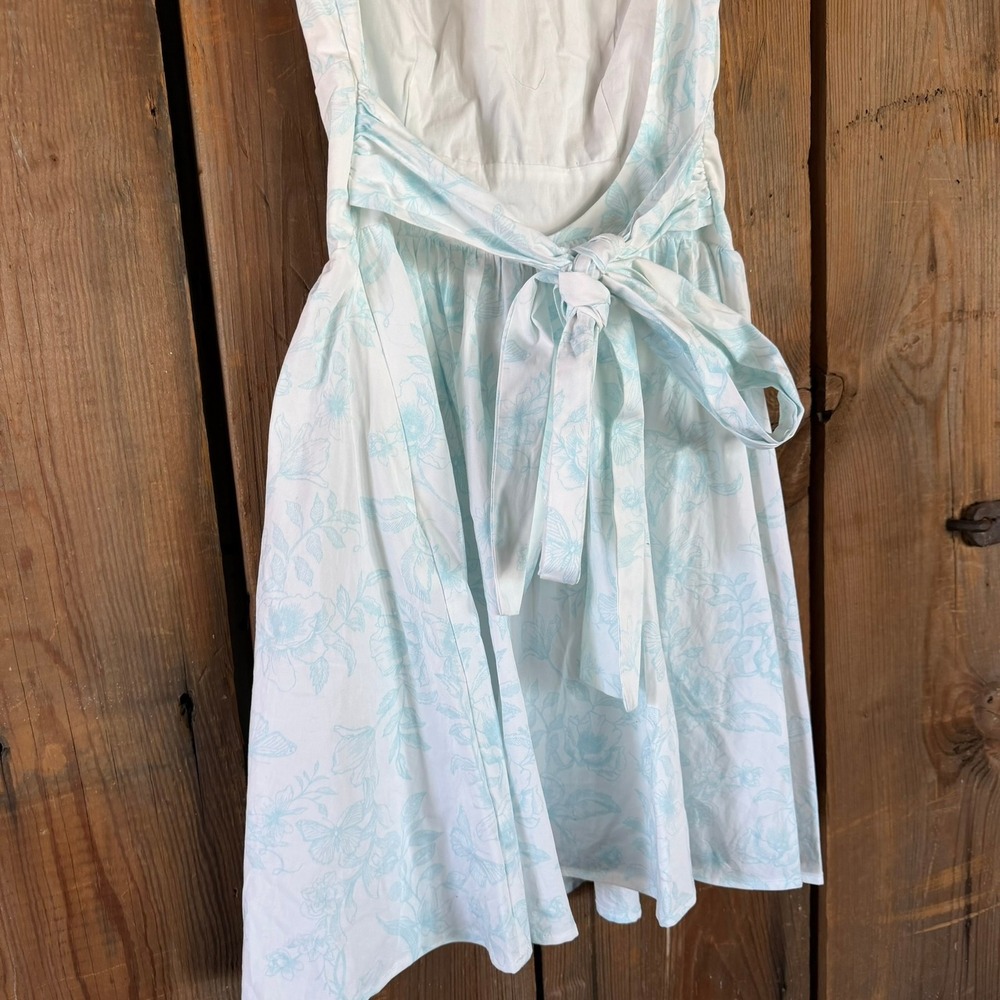 Wild Fable Dress Floral Butterfly Cottagecore Women Size XS White Blue Sun Dress - Picture 8 of 9